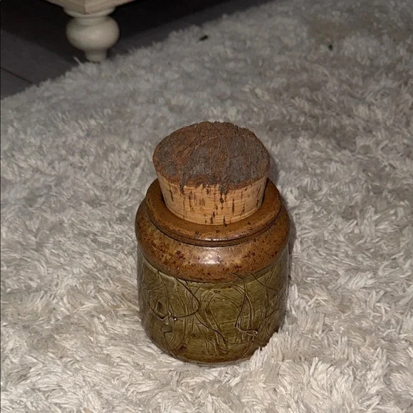 Rustic Signed Artisan Pottery Jar with Cork Lid - Picture 14 of 14